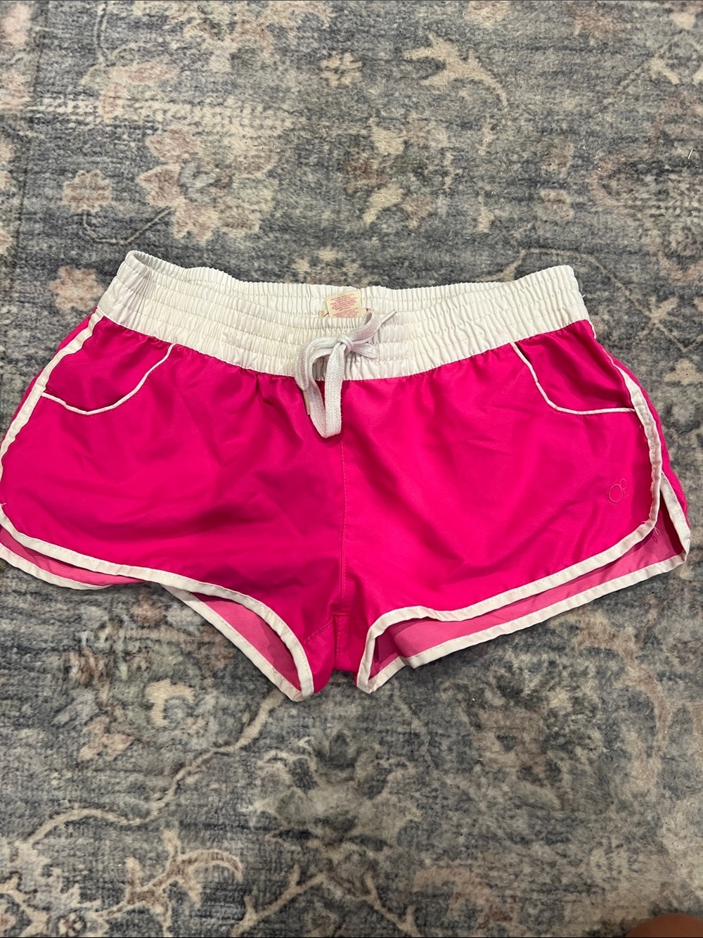OP Hot Pink Athletic/swim Shorts with White Trim size medium.
